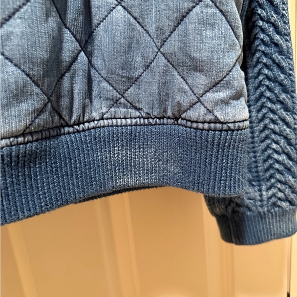 NWT Anthropologie Cloth & Stone Denim Blue Quilted Bomber Jacket - Picture 7 of 14
